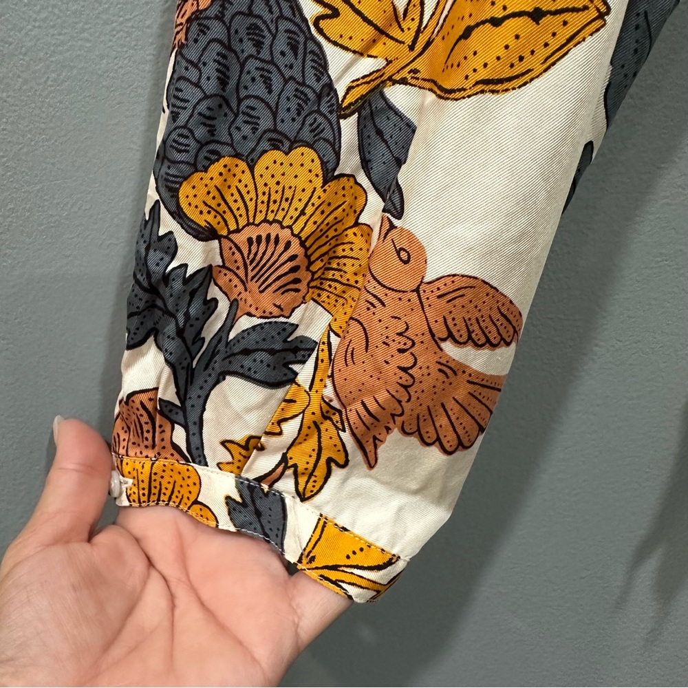 Tory Burch Silk Button Down Orange Wonderland Vin… - image 8